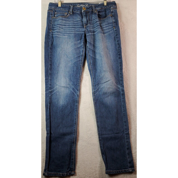 American Eagle Outfitters Jeans Women 6 Blue Denim Pockets Skinny Leg Flat Front - Picture 1 of 8